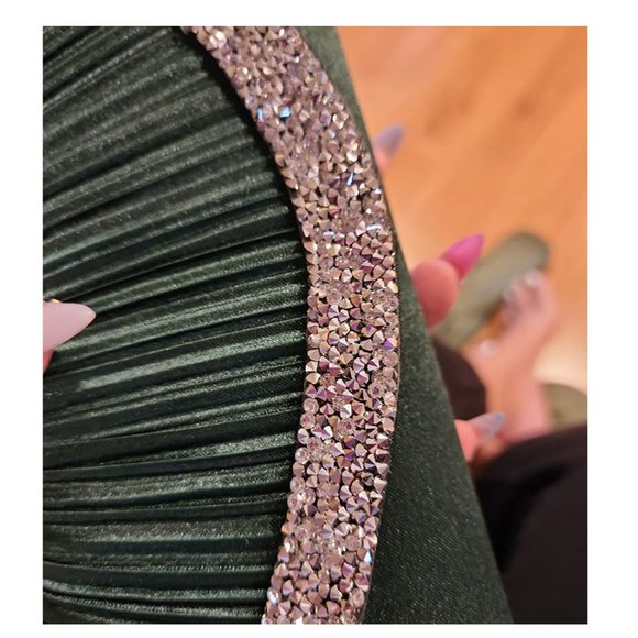 Evening Clutch Crossbody Bag Green Purse Wedding Handbag Party Prom Bridal Gift - Picture 2 of 10